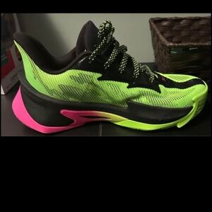 Under Armour Black and Neon Green Sneakers